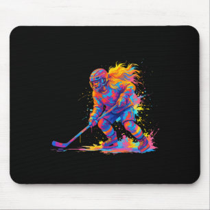Eishockey und Eishockey-Grafik Frauen; Teenager-Mä Mousepad