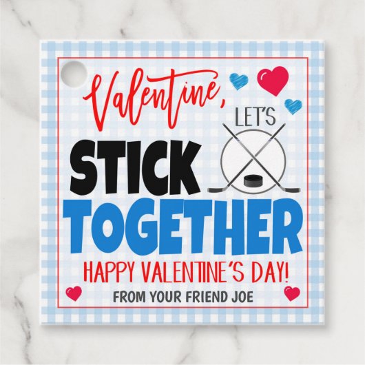 Eishockey-Valentine-Geschenk-Tag Geschenkanhänger (Vorderseite)