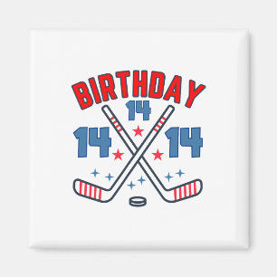 Eishockey Vierzehn Geburtstag Junge 14. Party Jung Magnet