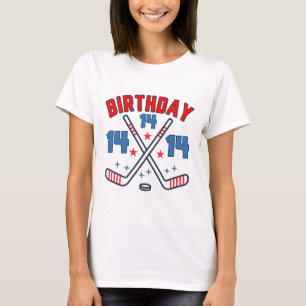Eishockey Vierzehn Geburtstag Junge 14. Party Jung T-Shirt