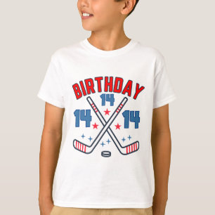 Eishockey Vierzehn Geburtstag Junge 14. Party Jung T-Shirt