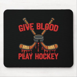 Eishockey Vintage Blut spenden Eishockey spielen  Mousepad