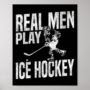 Eishockey Vintage Echte Männer spielen Eishockey Poster