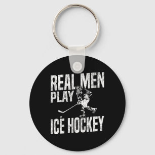 Eishockey Vintage Echte Männer spielen Eishockey Schlüsselanhänger