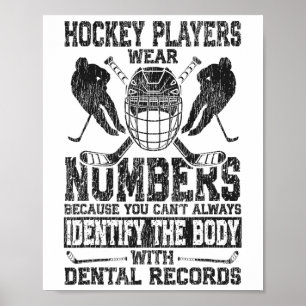 Eishockey Vintage-Hockeyspieler tragen Nummern Bec Poster