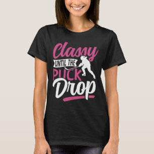 Eishockey Vintage Mädchen weint bis zum Puck Drop  T-Shirt