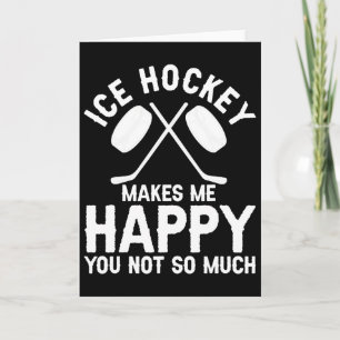 Eishockey Vintage-Maske Eishockey macht mich glück Karte