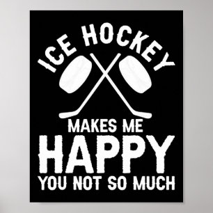 Eishockey-Vintage-Maske Eishockey macht mich glück Poster