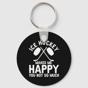 Eishockey Vintage-Maske Eishockey macht mich glück Schlüsselanhänger