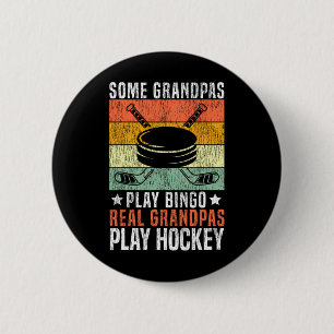 Eishockey Vintage Opa Retro Einige Opas Pla Button