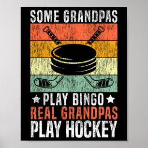 Eishockey Vintage Opa Retro Einige Opas Pla Poster