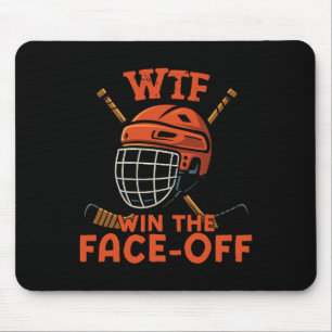 Eishockey Vintage Wtf Gewinnt Den Face-off  Mousepad