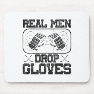Eishockey-Vintagehandschuhe Echte Männer lassen Ha Mousepad