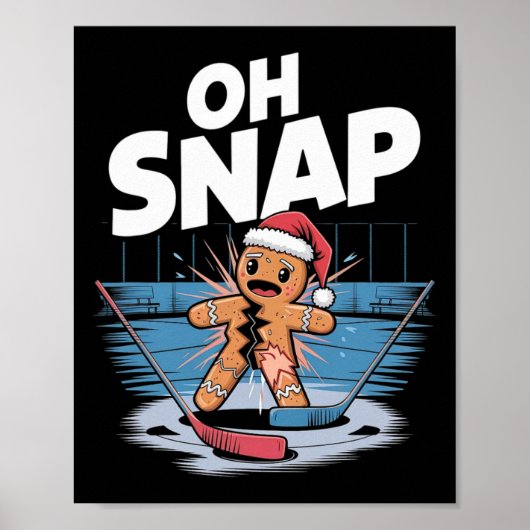 Eishockey-Weihnachts-Gingerbread Poster (Vorne)
