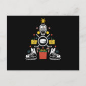 Eishockey Weihnachtsbaum lustig Xmas ga Postkarte (Vorderseite)