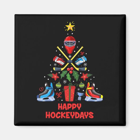 Eishockey Weihnachtsbaum Ornamente Spaß Weihnachts Magnet (Vorne)