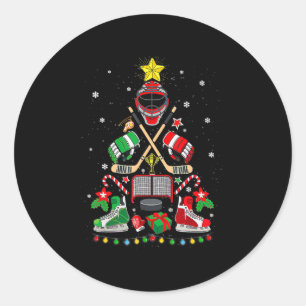 Eishockey Weihnachtsbaum Ornamente Spaß Weihnachts Runder Aufkleber