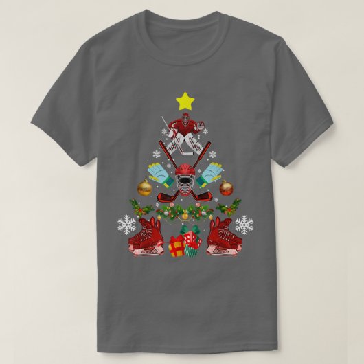 Eishockey Weihnachtsbaum Ornaments Funny Xmas Gif T-Shirt (Design vorne)