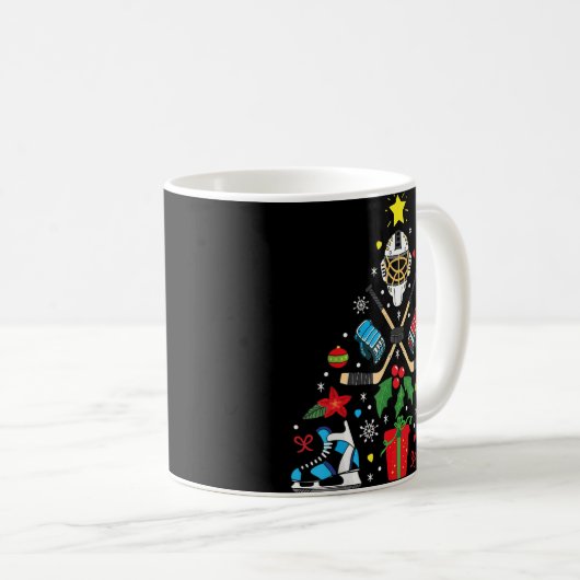 Eishockey Weihnachtsbaum Ornaments Spaß Weihnachte Kaffeetasse (VorderseiteRechts)