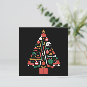 Eishockey-Weihnachtsbaum Xmas-Sport Feiertagskarte
