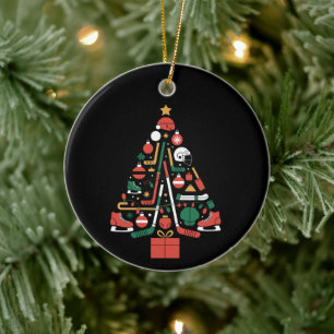 Eishockey-Weihnachtsbaum Xmas-Sport Keramik Ornament