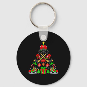Eishockey-Weihnachtsbaumlichter Lustiges Weihnacht Schlüsselanhänger