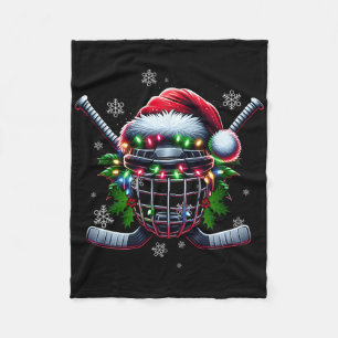 Eishockey-Weihnachtshelm Santa Hut Wintersport Fleecedecke