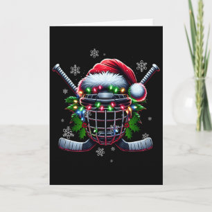 Eishockey-Weihnachtshelm Santa Hut Wintersport Karte