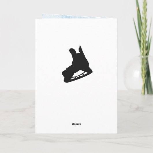 Eishockey Weihnachtskarte - Blue Eis Sticks Puck Karte (Rückseite)