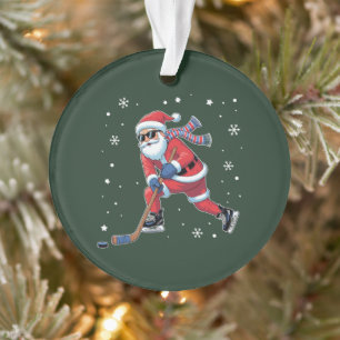 Eishockey-Weihnachtsmann beim Eissport-Team Ornament