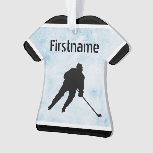 Eishockey Weihnachtsschmuck - Blaues Eisjersey Ornament (Vorderseite)