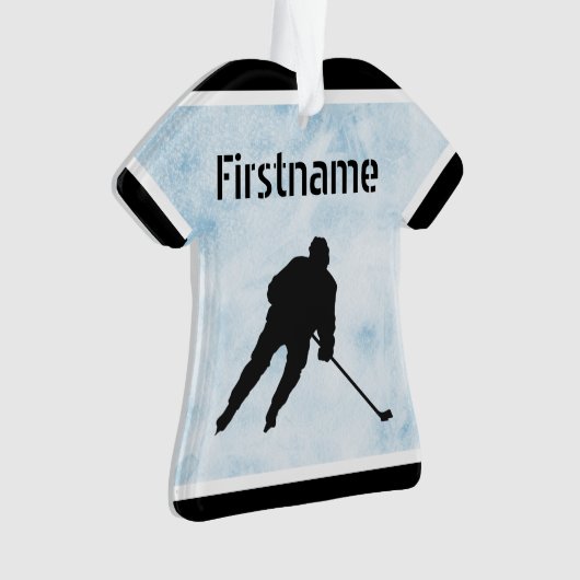 Eishockey Weihnachtsschmuck - Blaues Eisjersey Ornament (Vorderseite)