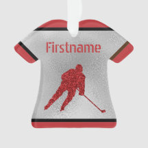 Eishockey Weihnachtsschmuck - funkelnde rote Jerse