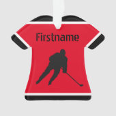 Eishockey Weihnachtsschmuck - Rotes Schwarzes Jers Ornament (Vorderseite)