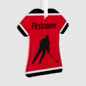Eishockey Weihnachtsschmuck - Rotes Schwarzes Jers Ornament (Vorderseite)