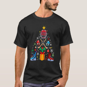 Eishockey Weihnachtsschmuck Tree Boys Mens Hocke T-Shirt