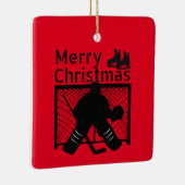 Eishockey Weihnachtsschmuck - Ziegelrot schwarz (Rechts)