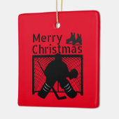 Eishockey Weihnachtsschmuck - Ziegelrot schwarz (Links)