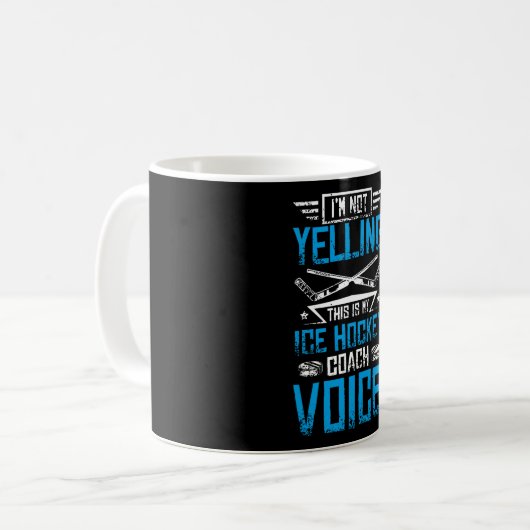 Eishockey Yelling Coach Kaffeetasse (Vorderseite Links)