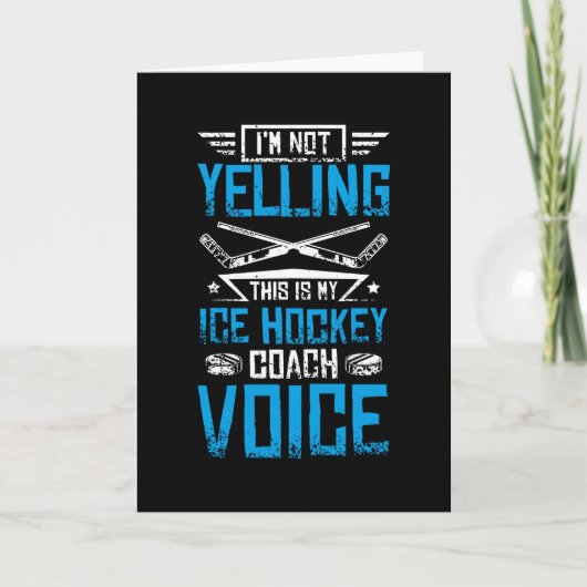 Eishockey Yelling Coach Karte (Vorderseite)