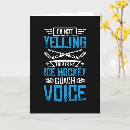 Eishockey Yelling Coach Karte (Gelbe Blume)