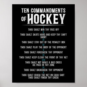 Eishockey Zehn Gebote Des Hockey Vintage Poster