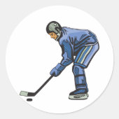 Eishockey-Zeitkleber Runder Aufkleber (Vorderseite)