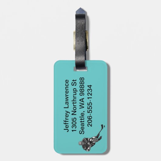 Eishockeydesignmarken Gepäckanhänger (Rückseite vertikal)