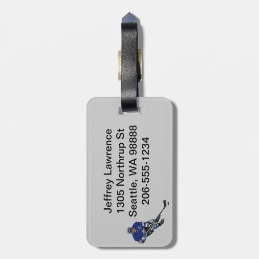 Eishockeydesignmarken Gepäckanhänger (Rückseite vertikal)