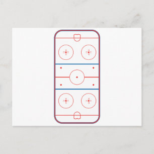 Eishockeyfeld-Grafik Postkarte