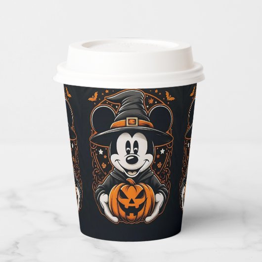 Eishockeyhalloween-Papiertasse - Kürbisdesign Pappbecher (Links)
