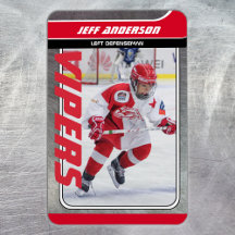 Eishockeyhandelskarte für Rot-Metal-Eishockey Magn