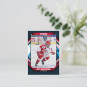 Eishockeyhandelskarte in Cool Red Dark Blue Visitenkarte (Stehend Vorderseite)