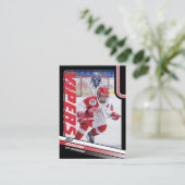 Eishockeyhandelskarte in Dynamic Red Black Telefonnummerkarte (Stehend Vorderseite)
